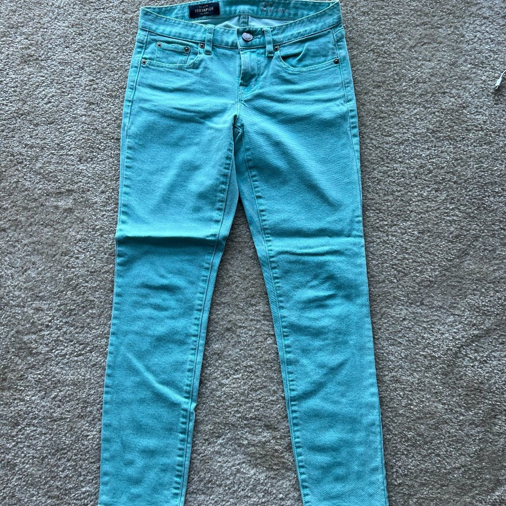 J.Crew Toothpick Jeans - Size 27 - Color Mint